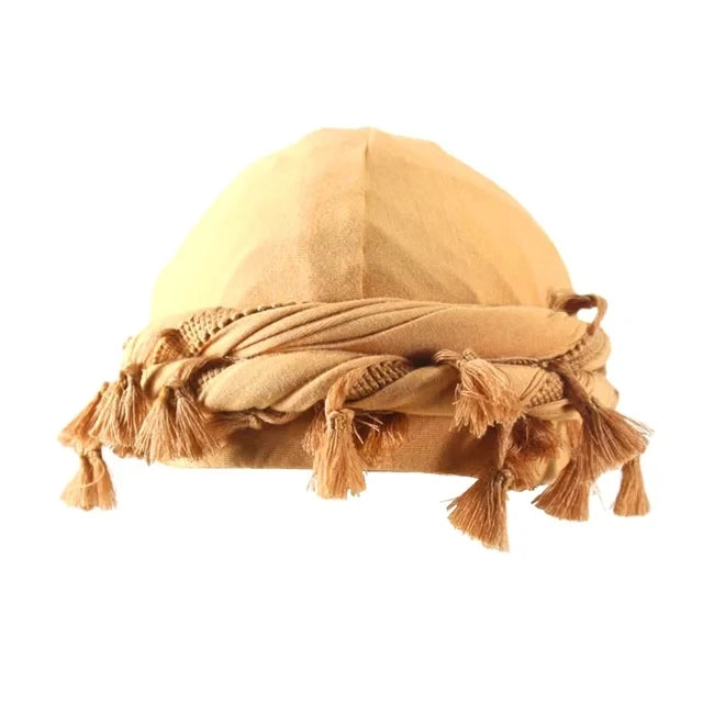 Men Hat Punk Burr Trim Twisted Tail Fringe Cotton Bandana Hat Hop Turban Hats Head Wrap Beanie Cap Solid Color Docker Hat