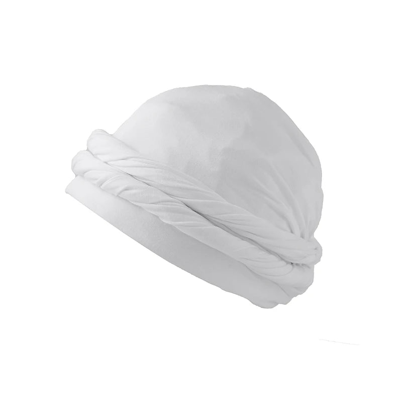 Men Hat Punk Burr Trim Twisted Tail Fringe Cotton Bandana Hat Hop Turban Hats Head Wrap Beanie Cap Solid Color Docker Hat
