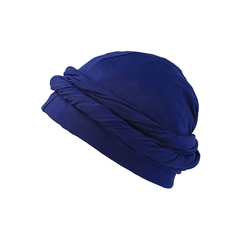 Men Hat Punk Burr Trim Twisted Tail Fringe Cotton Bandana Hat Hop Turban Hats Head Wrap Beanie Cap Solid Color Docker Hat